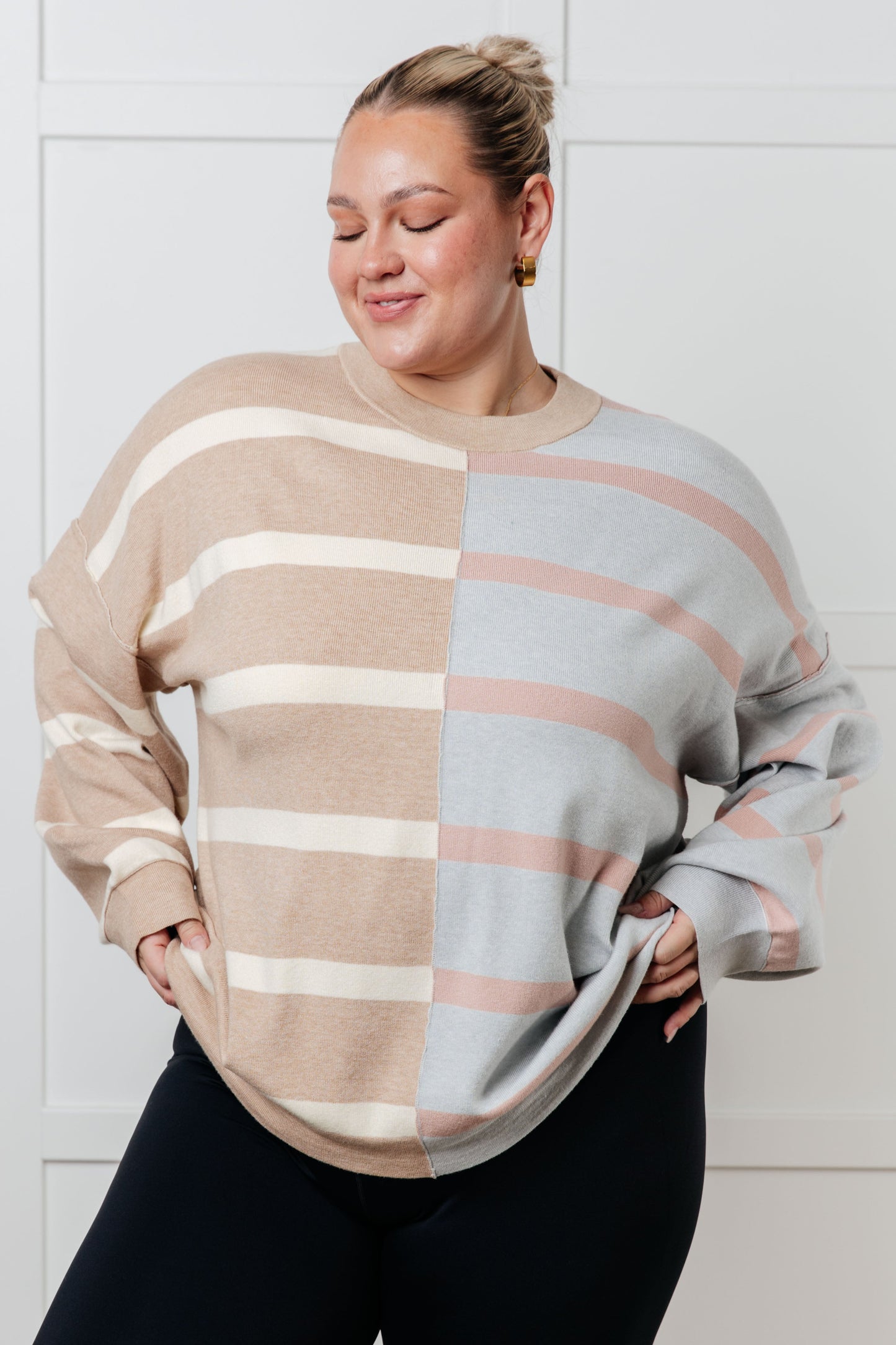 Exceptional Thought Striped Patchwork Sweater (Online Exclusive)