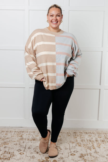 Exceptional Thought Striped Patchwork Sweater (Online Exclusive)