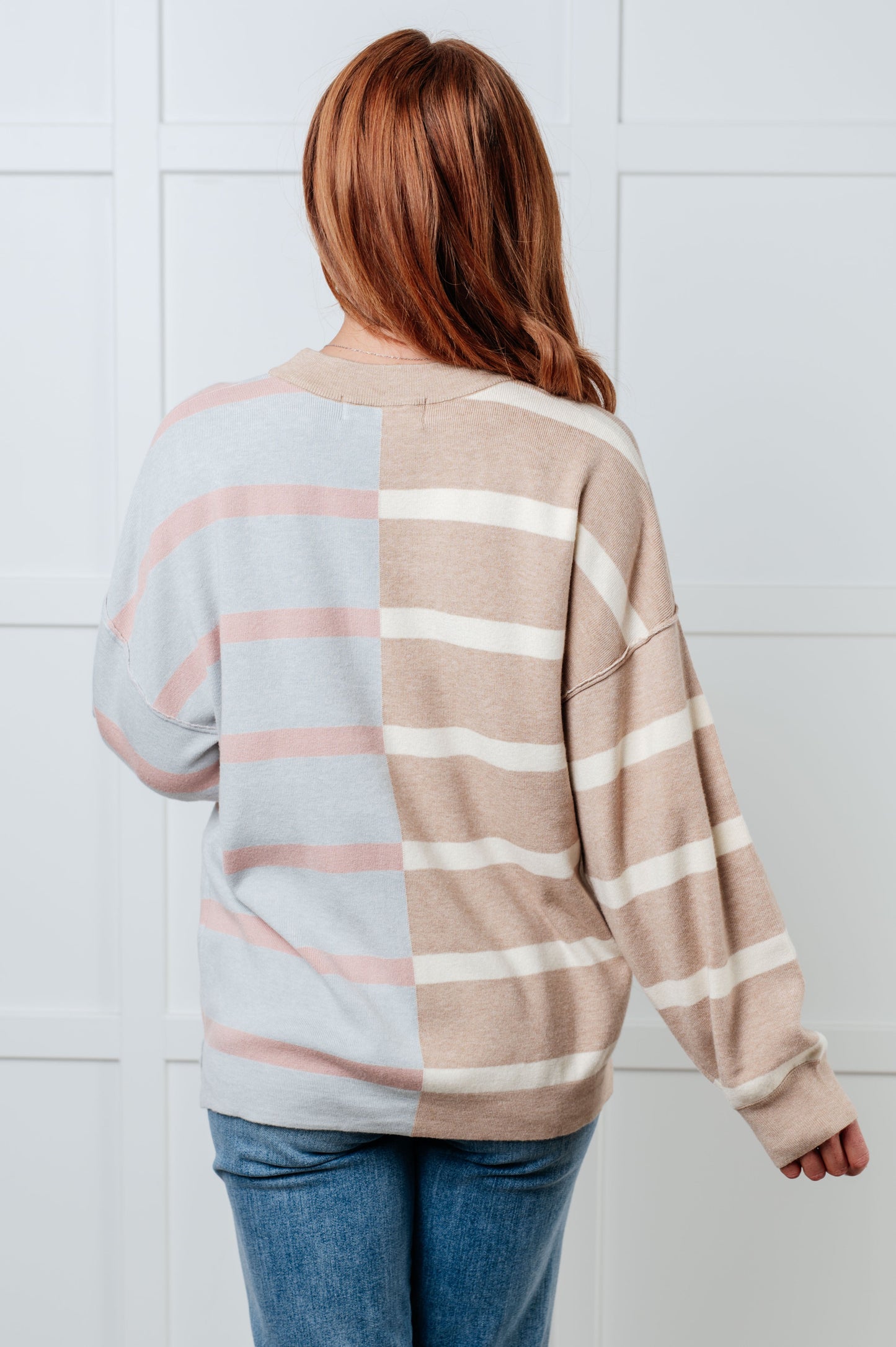 Exceptional Thought Striped Patchwork Sweater (Online Exclusive)