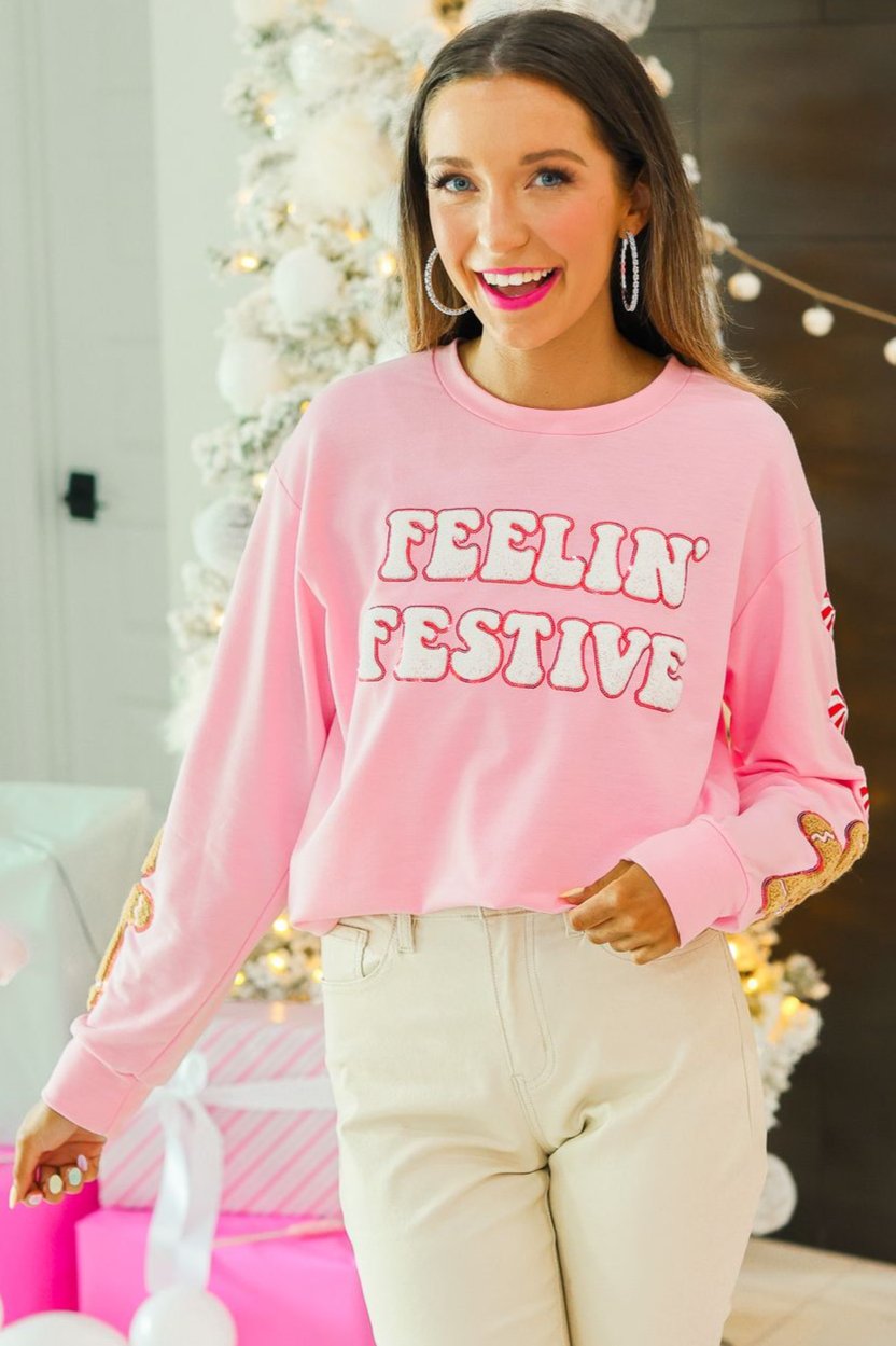 Feelin' Festive Pink Sweater *HC (Online Exclusive)