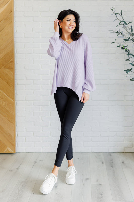 Good Things Are Coming V-Neck Top in Lavender (Online Exclusive)