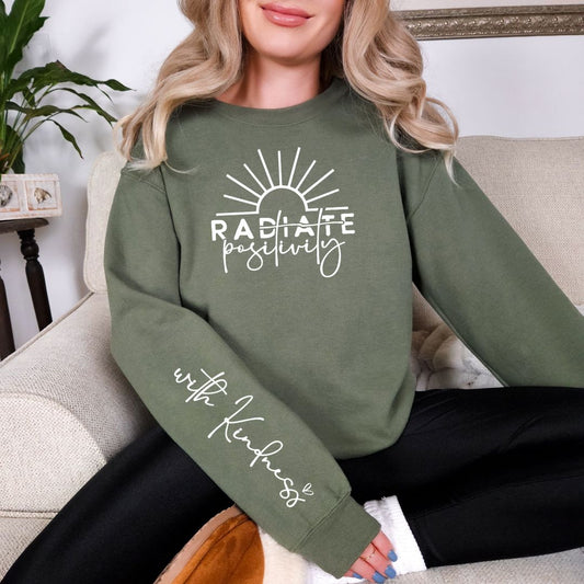 Radiate Positivity Graphic Sweatshirt in Three Colors (Online Exclusive)