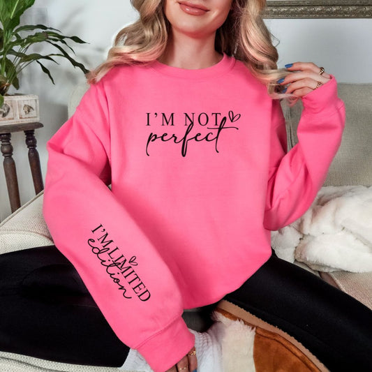 I'm Not Perfect Graphic Sweatshirt in Three Colors (Online Exclusive)