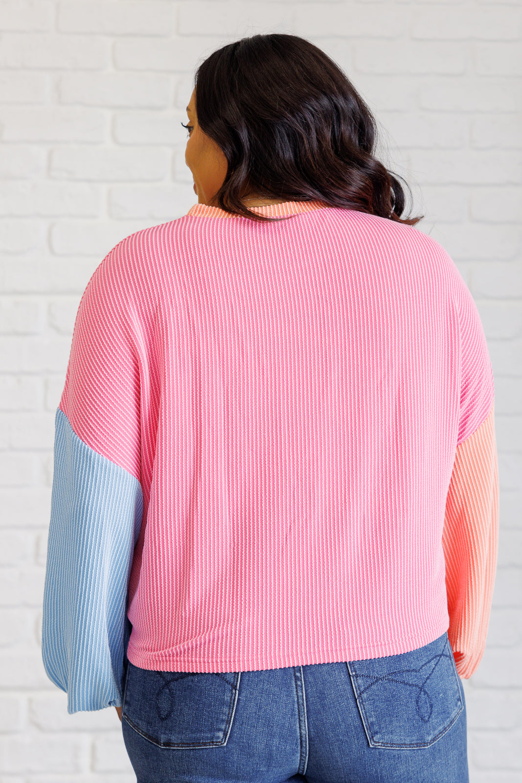 Hit Me With Your Best Shot Colorblock Top in Bright Pink (Online Exclusive)