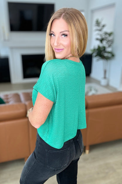 Classic Comfort V-Neck Top in Kelly Green (Online Exclusive)