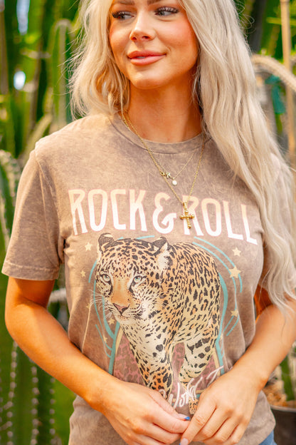 Camiseta extragrande con gráfico Rock &amp; Roll World Tour 