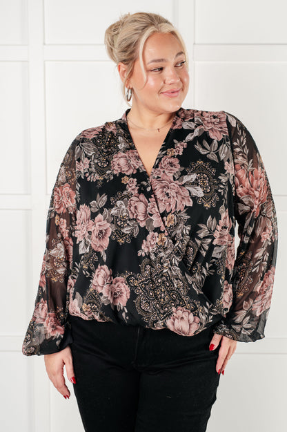 I Wish We Had it All Surplice Floral Blouse (Online Exclusive)