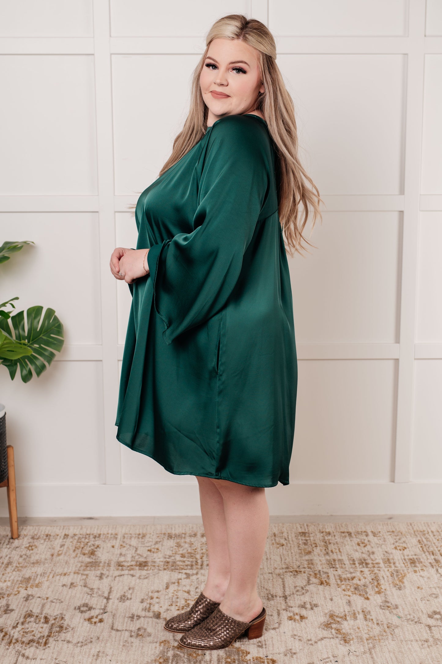 Isn't It Lovely Poly Satin Butterfly Sleeve Dress (Online Exclusive)