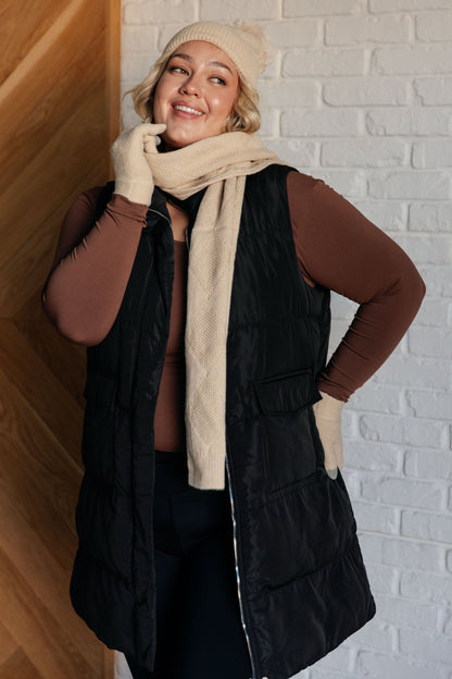 Jane Frost Beanie, Glove, and Scarf Set in Beige (Online Exclusive)