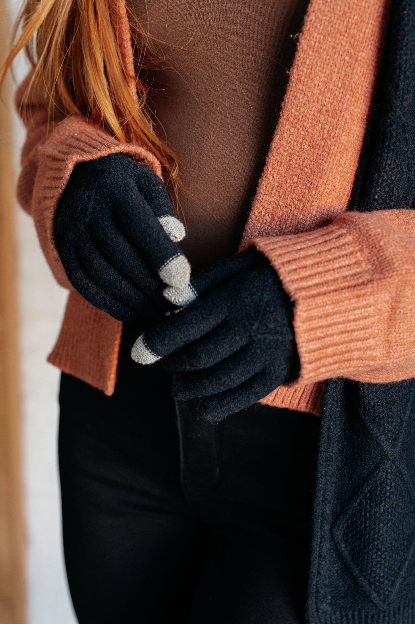 Jane Frost Beanie, Glove, and Scarf Set In Black (Online Exclusive)