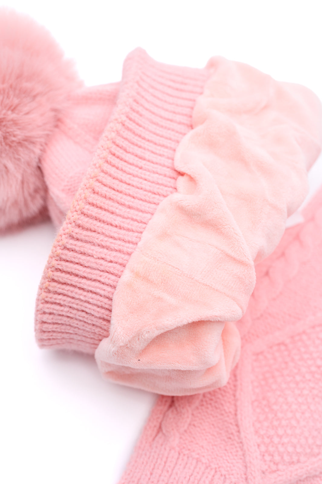 Jane Frost Beanie, Glove, and Scarf Set in Pink (Online Exclusive)