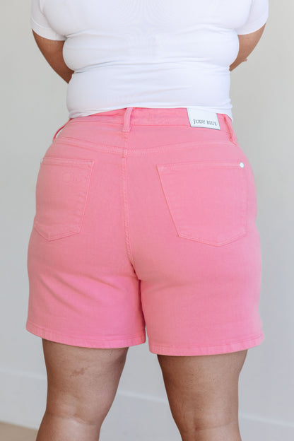 Jenna High Rise Control Top Cuffed Shorts in Pink (Online Exclusive)