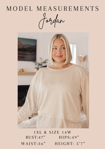 Textured Boxy Top in Taupe (Online Exclusive)
