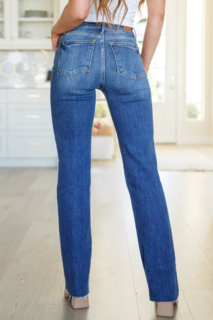 Josephine Mid Rise Raw Hem Bootcut Jeans (Online Exclusive)