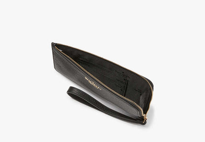 Lucy Pebbled Leather Medium L-zip Wristlet