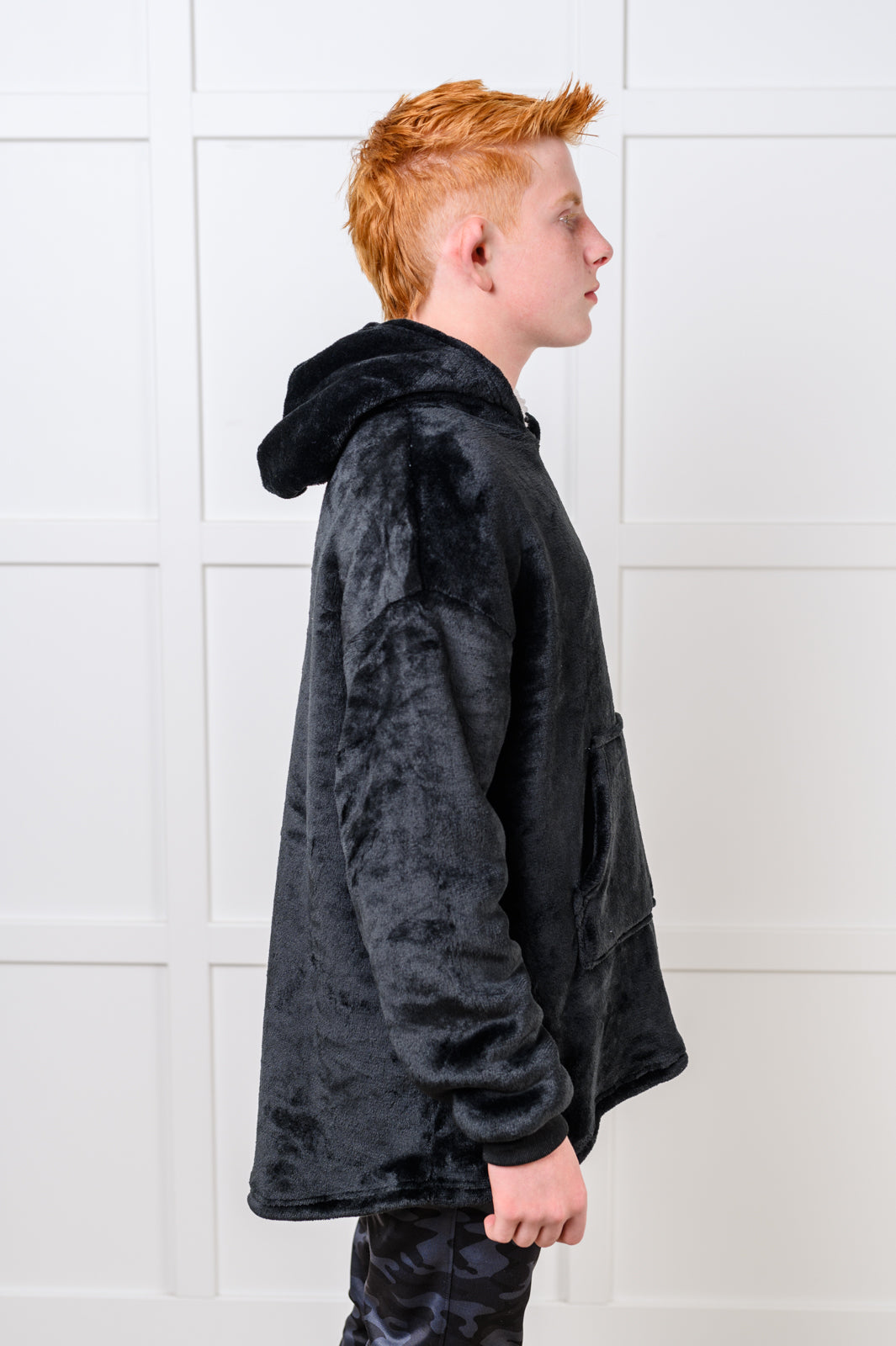 Kids Oversized Hoodie Blanket in Black (Online Exclusive)