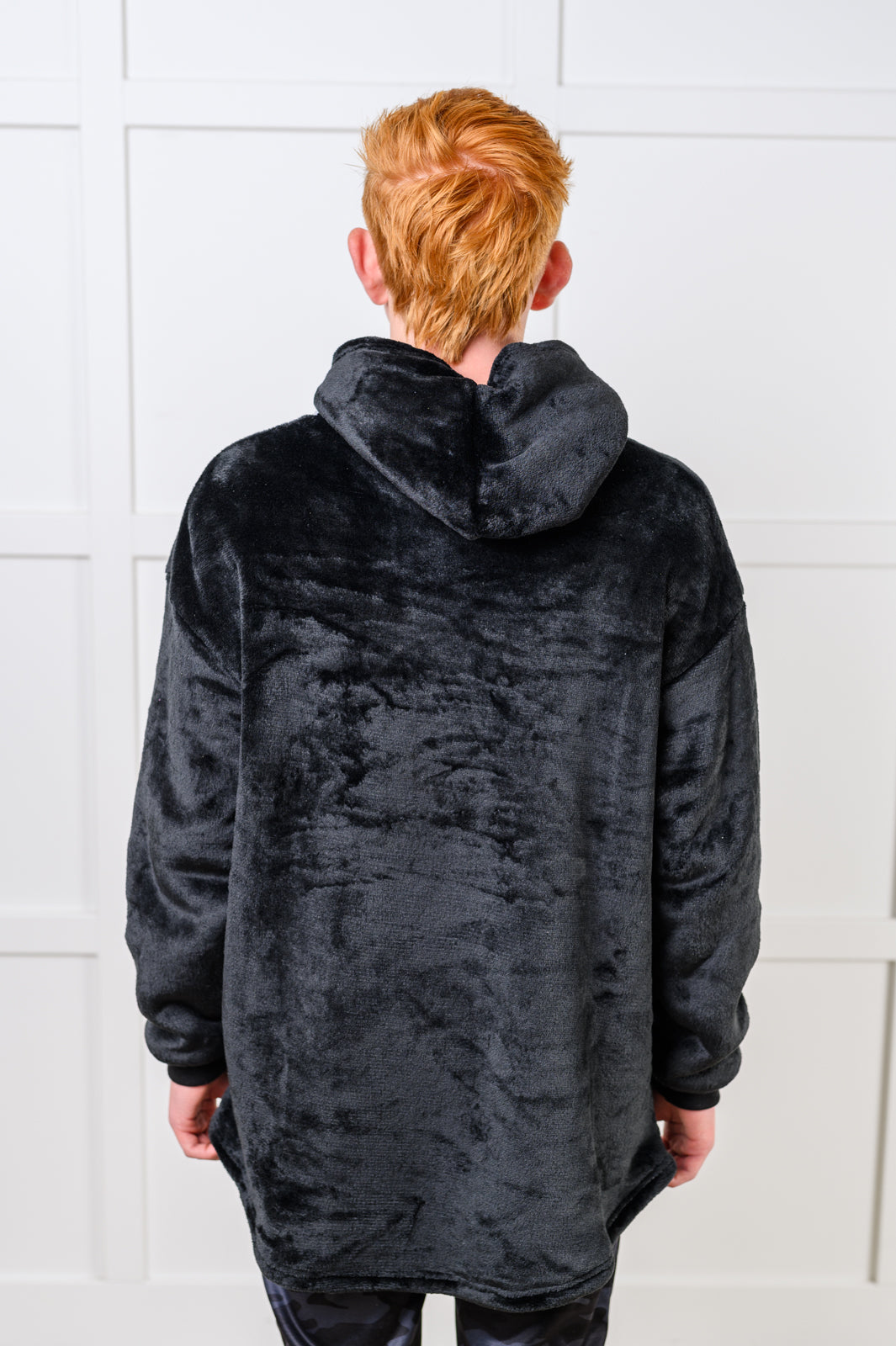 Kids Oversized Hoodie Blanket in Black (Online Exclusive)