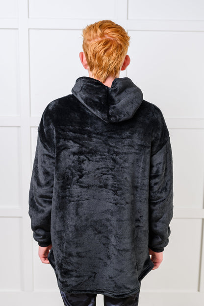 Kids Oversized Hoodie Blanket in Black (Online Exclusive)