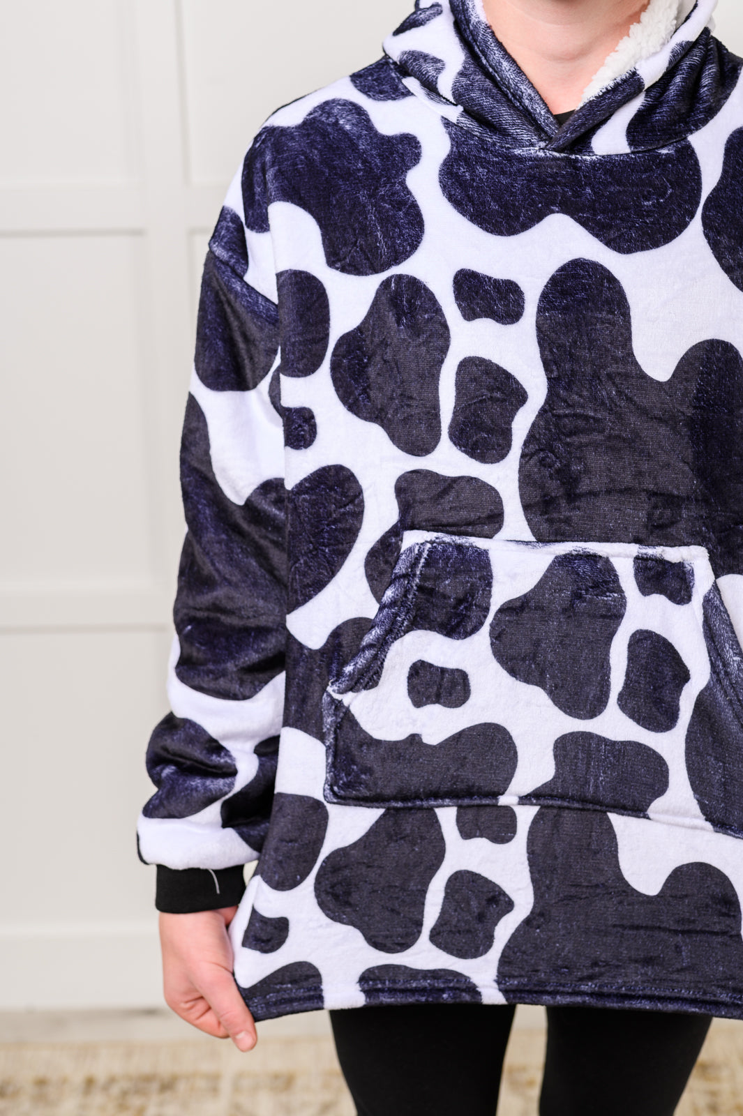 Kids Oversized Hoodie Blanket in Cow (Online Exclusive)