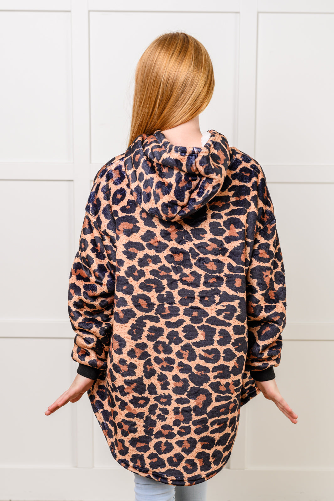 Kids Oversized Hoodie Blanket in Leopard (Online Exclusive)