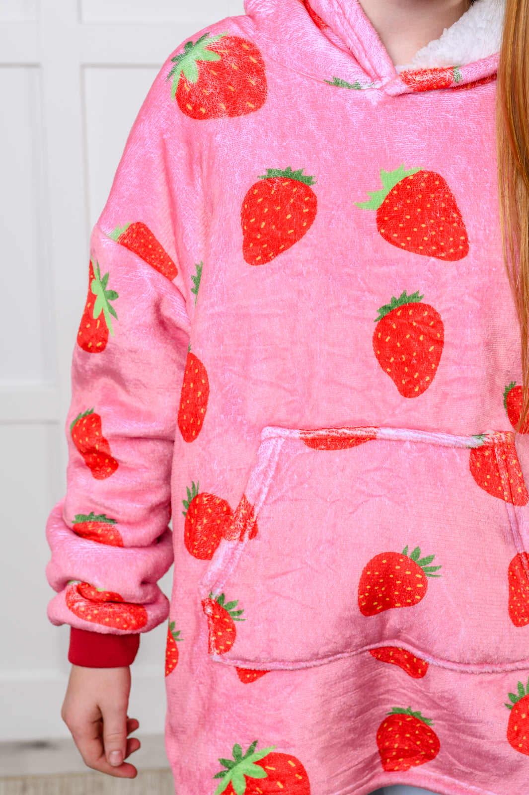 Kids Oversized Hoodie Blanket in Strawberry (Online Exclusive)