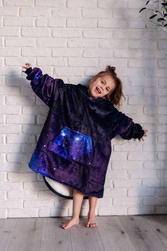 Kids Oversized Hoodie Blanket in Starry Sky (Online Exclusive)