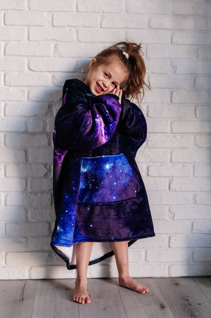 Kids Oversized Hoodie Blanket in Starry Sky (Online Exclusive)