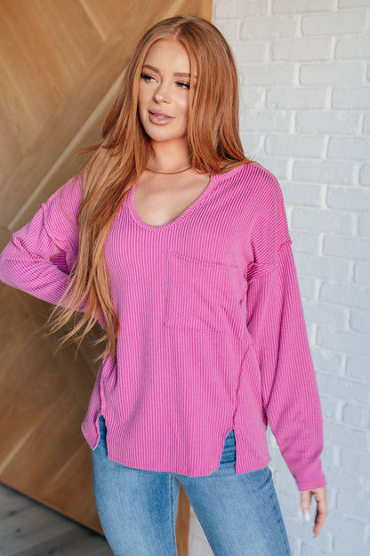 Kinda Sorta Ribbed Top in Magenta (Online Exclusive)