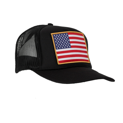 American Flag Patch Trucker Hat