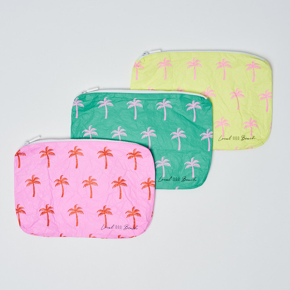 Neon Palms Water Resistant Tyvek Printed Pouch *FS