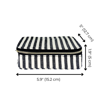 Large Pill Travel Case with Individual Daily Pill Organizer, Striped