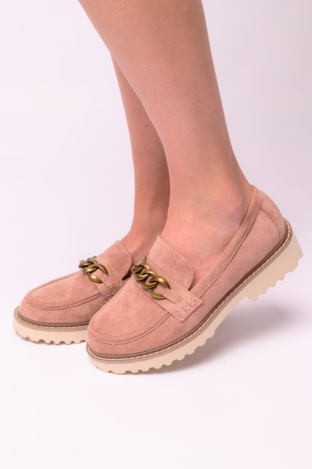 Literally Loafers in Blush Faux Suede (Online Exclusive)