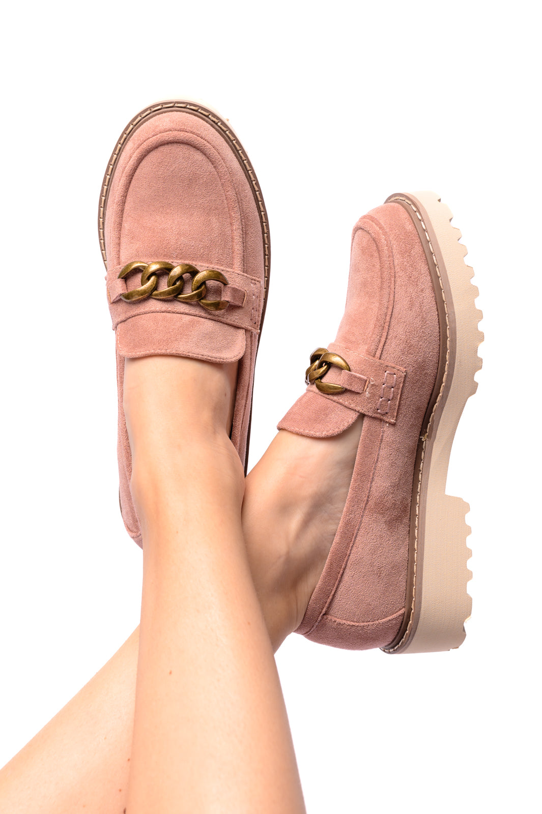 Literally Loafers in Blush Faux Suede (Online Exclusive)