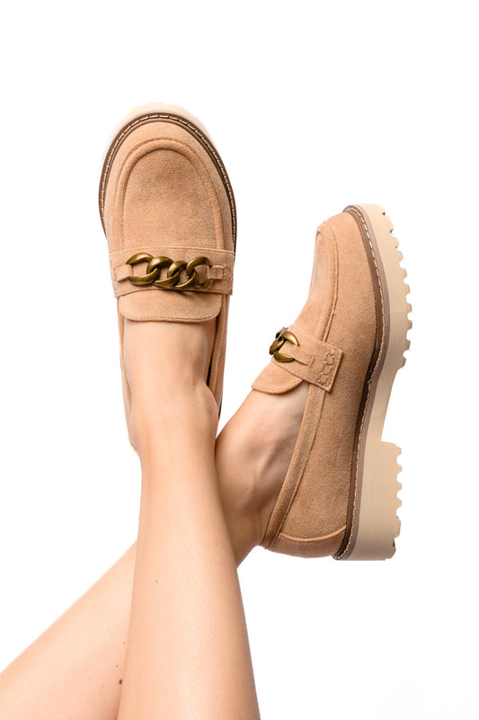 Literally Loafers in Camel Faux Suede (Online Exclusive)