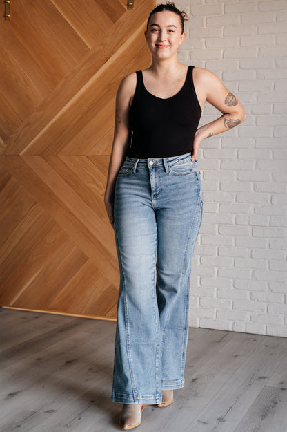 Melia High Rise Side Seam Detail Wide Leg Jeans (Online Exclusive)