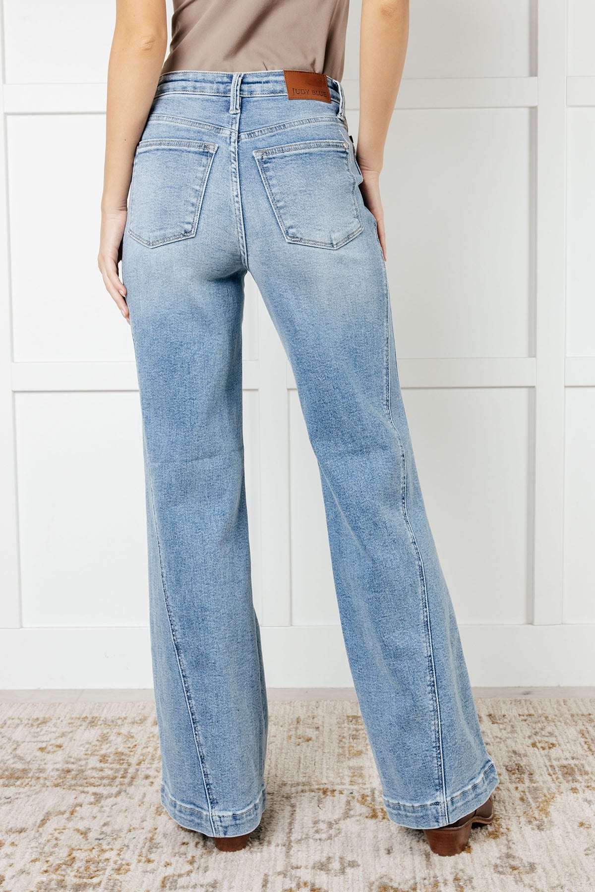 Melia High Rise Side Seam Detail Wide Leg Jeans (Online Exclusive)