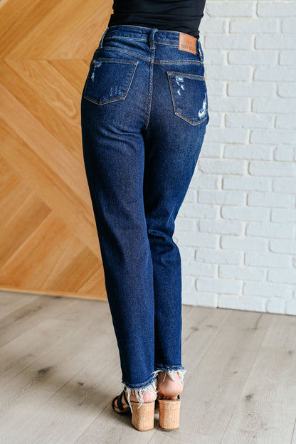 Montana High Rise Rigid Magic Distressed Straight Jeans (Online Exclusive)