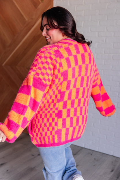 Remarqué dans un cardigan à carreaux fluo rose et orange (exclusivité en ligne)