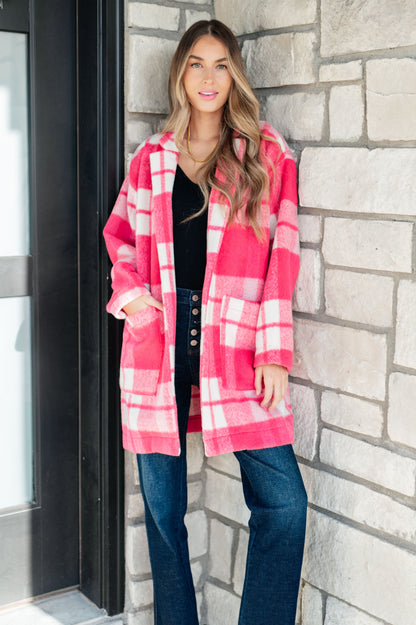 Abrigo Passion in Plaid en rosa (exclusivo en línea)