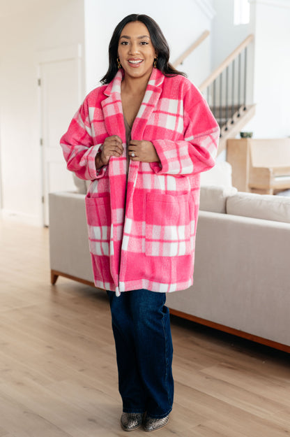 Passion in Plaid Coat in Pink (Online Exclusive)