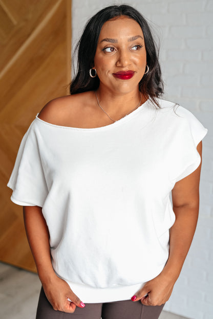 Pilates Princess Off Shoulder Top in Off White (Online Exclusive)