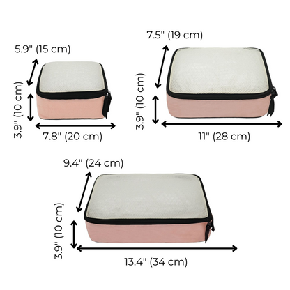 Cotton Packing Cubes, 3-pack Pink/Blush