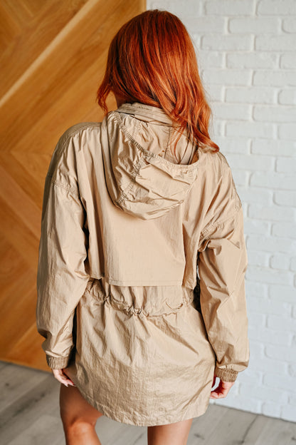 Rain, Rain Go Away Parachute Jacket in Camel (Online Exclusive)