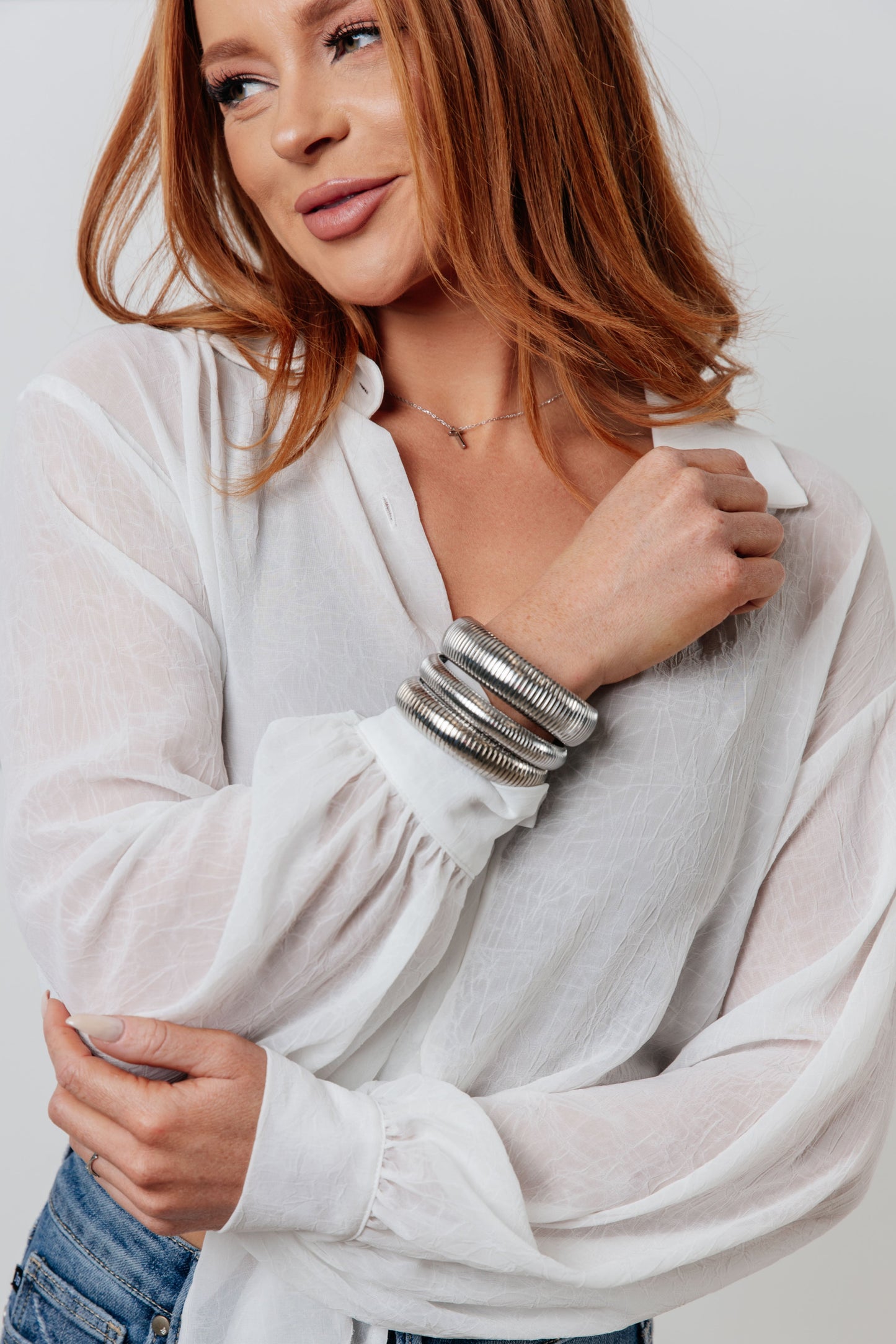 Sassy but Classy Ribbed Bangles in Silver Set of 3 (Online Exclusive)