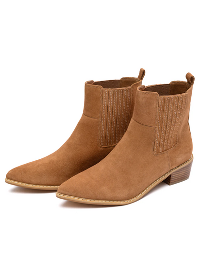 Leonor Suede Ankle Boot in Tan (Online Exclusive)