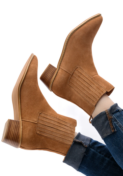 Leonor Suede Ankle Boot in Tan (Online Exclusive)