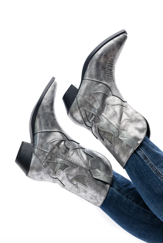 Jersey Metallic Boot in Silver (Online Exclusive)