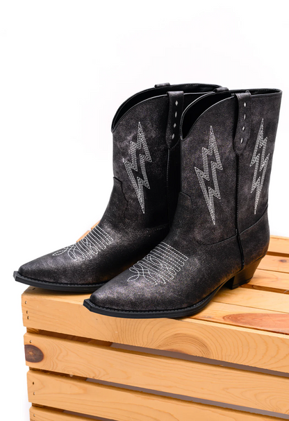 Bowie Metallic Boot in Black (Online Exclusive)