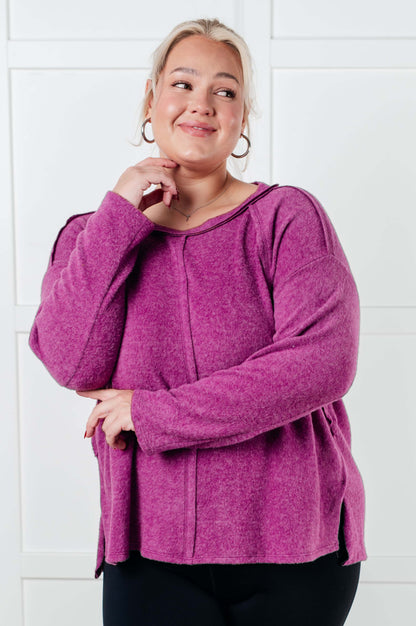 Simple Silhouette Brushed Hacci Sweater in Light Plum (Online Exclusive)