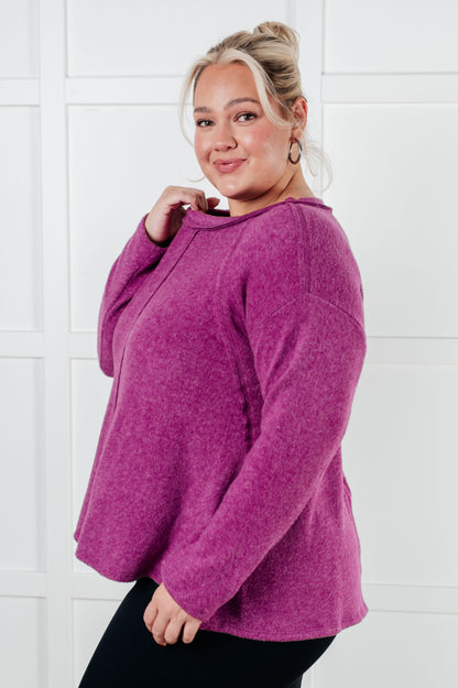 Simple Silhouette Brushed Hacci Sweater in Light Plum (Online Exclusive)